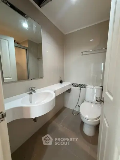 Modern bathroom with sleek fixtures and minimalist design