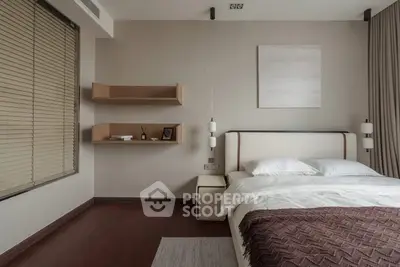 Modern bedroom with minimalist design and cozy ambiance