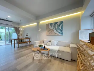 Stylish modern living room with elegant decor and natural light