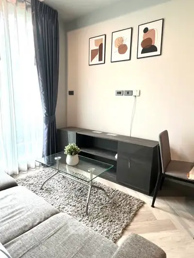 Modern living room with stylish decor and natural light