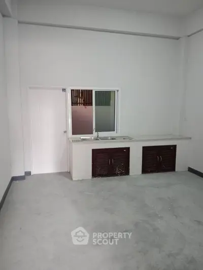 Minimalist kitchen space with closed layout and sleek countertops