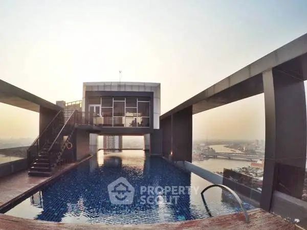 Luxurious rooftop pool with stunning city views and modern architecture.