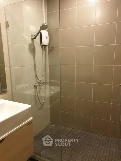 Modern bathroom with sleek shower and contemporary design
