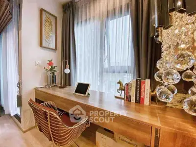 Elegant study area with modern decor and natural light