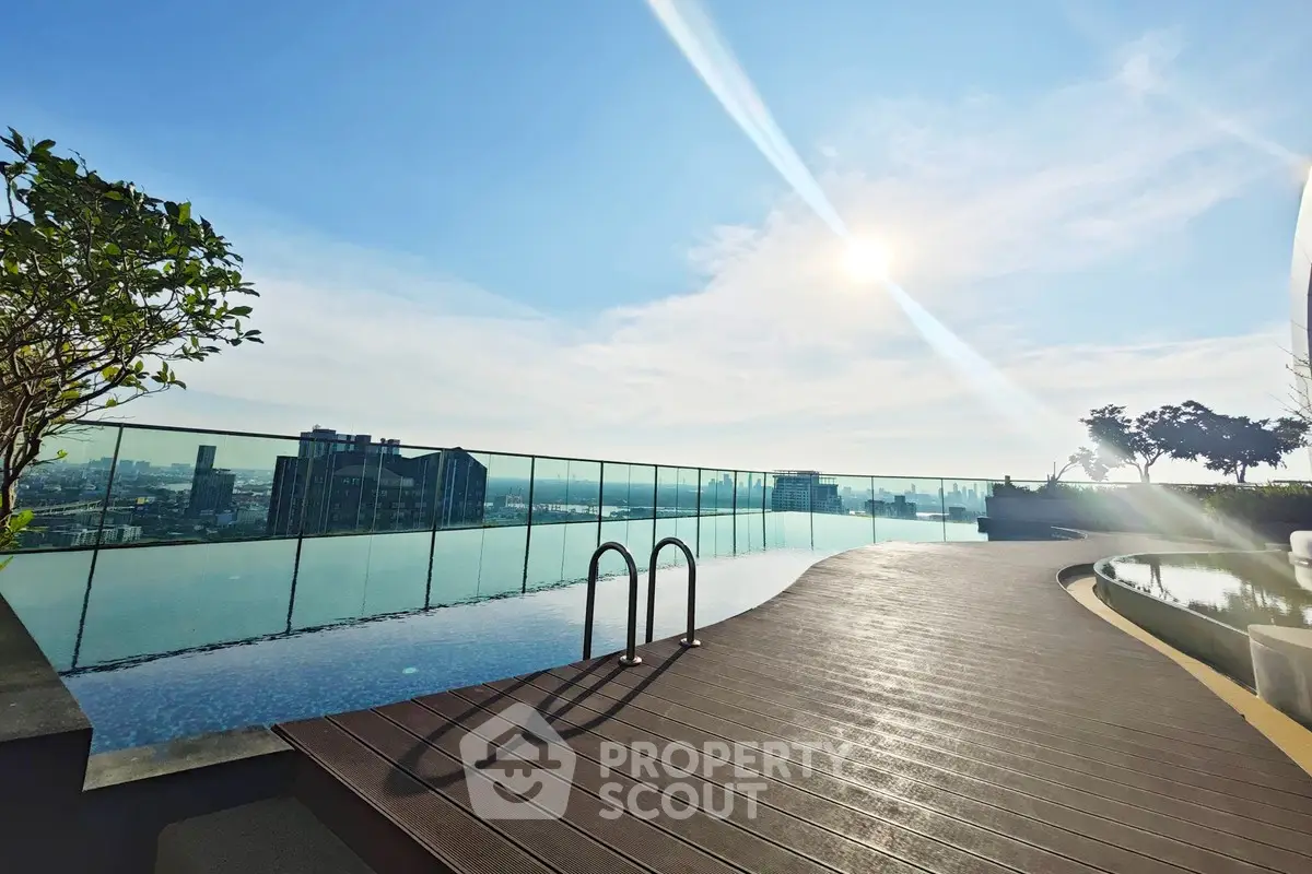 Stunning rooftop infinity pool with panoramic city views and modern design.