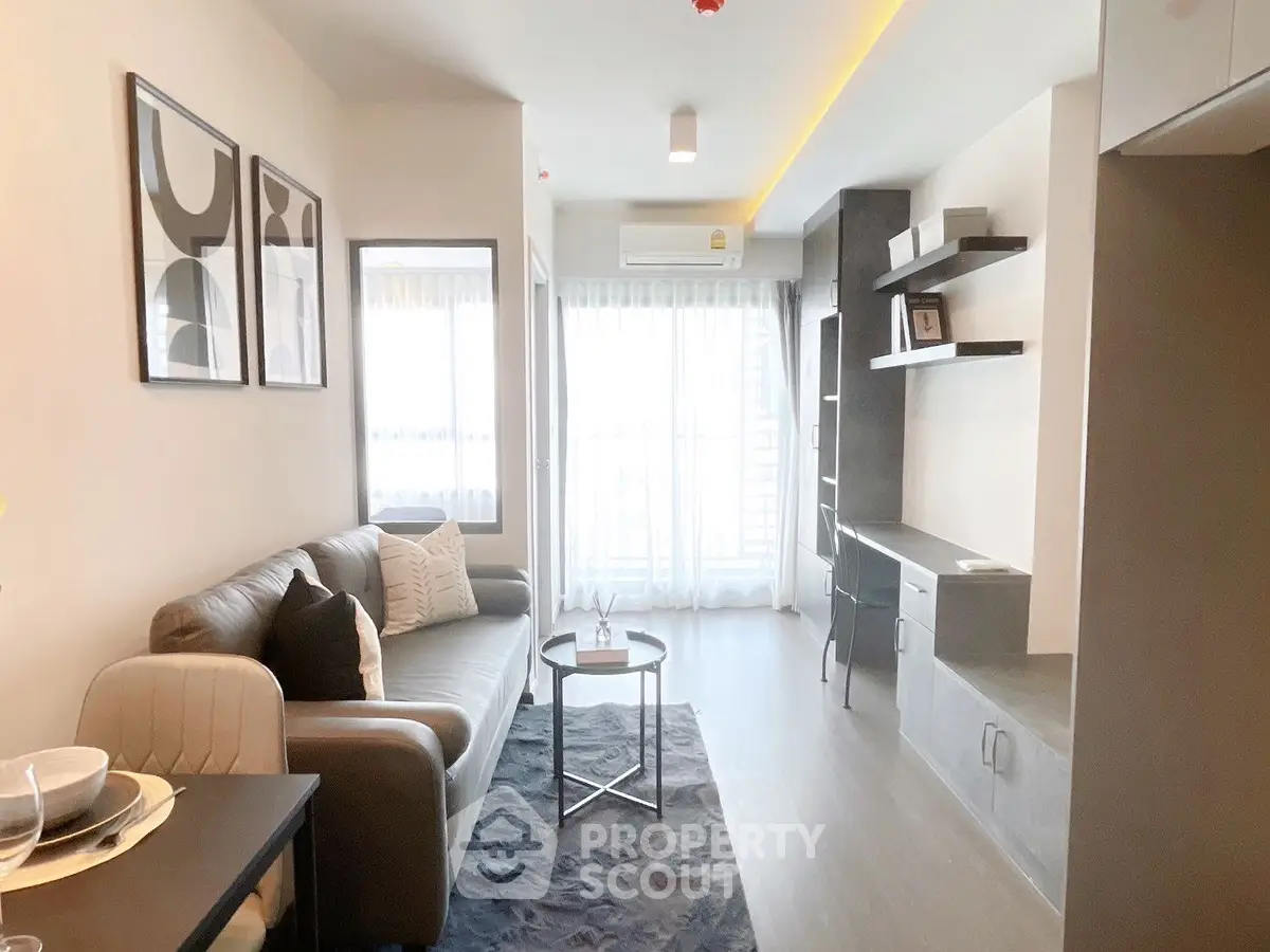 Modern living room with stylish decor and natural light