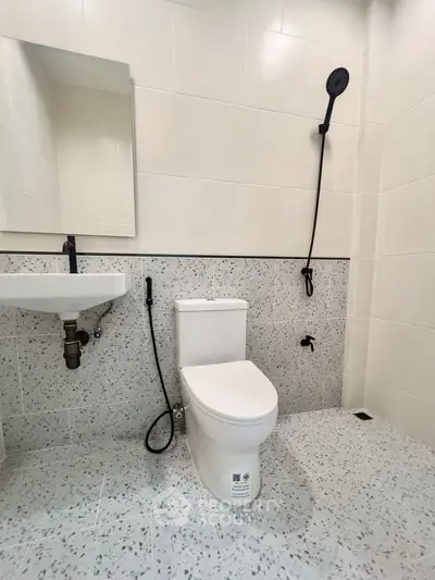 Modern bathroom with sleek fixtures and minimalist design