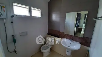 Modern bathroom with sleek fixtures and natural light
