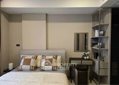 Modern bedroom with stylish decor and cozy ambiance