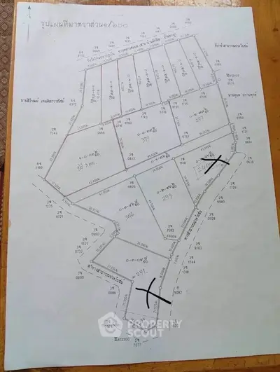 Detailed real estate plot map with property boundaries and measurements.