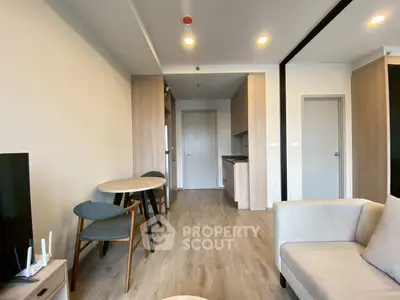 Modern living room with open layout and stylish furniture