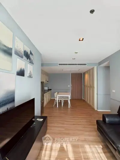 Spacious modern living room with stylish decor and open layout