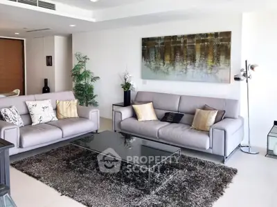 Luxurious modern living room with elegant decor and plush seating