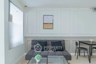 Modern living room with stylish sofa and elegant decor