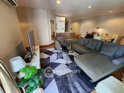 Spacious modern living room with stylish decor and open layout