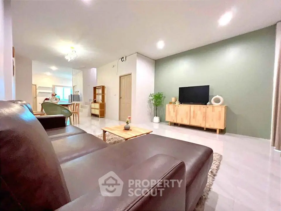 Spacious modern living room with elegant decor and open layout