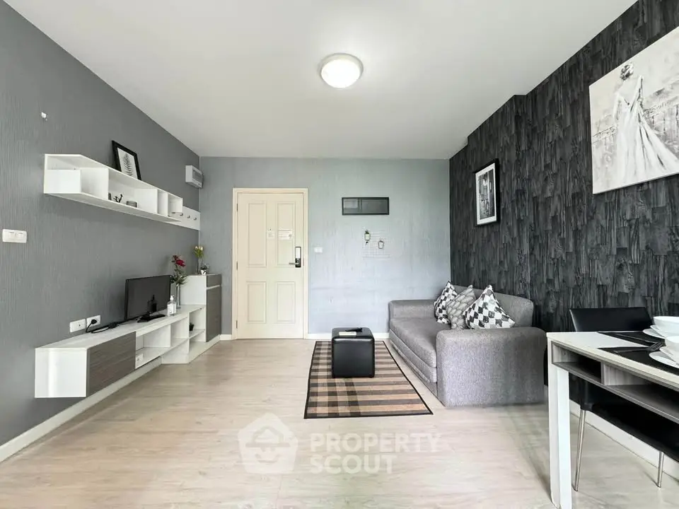 Modern living room with stylish decor and sleek furniture