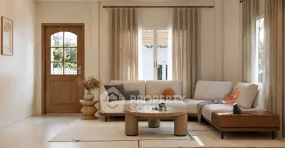 Elegant living room with cozy sectional sofa and stylish decor