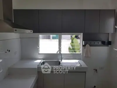 Modern kitchen with sleek cabinetry and stainless steel sink, perfect for culinary enthusiasts.