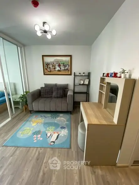 Cozy living room with modern decor and stylish furniture