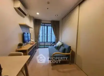 Cozy living room with modern decor and natural light