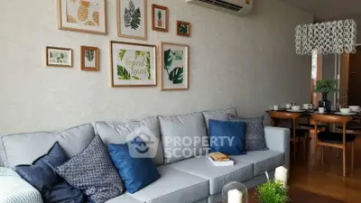 Stylish living room with modern decor and cozy seating area