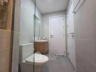 Modern bathroom with sleek fixtures and minimalist design