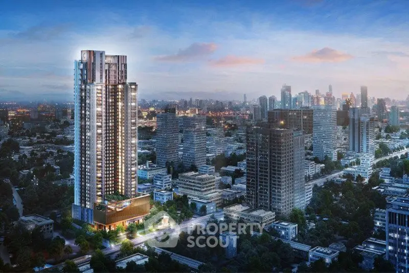 Stunning high-rise building with panoramic city views, perfect for luxury urban living.