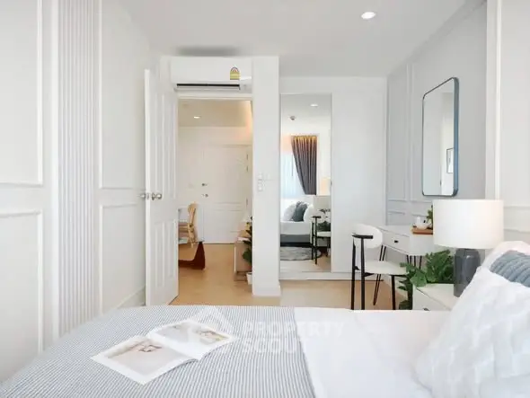 Bright and cozy bedroom with modern decor and natural light