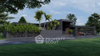 Modern luxury home with sleek design and lush landscaping
