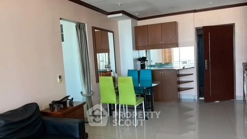 Modern living room with dining area and stylish decor