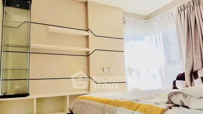 Bright modern bedroom with large windows and stylish decor