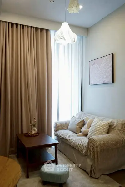 Cozy living room with elegant decor and natural light