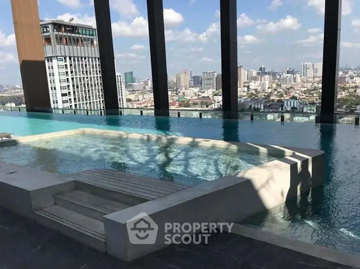 Stunning rooftop infinity pool with panoramic city skyline views