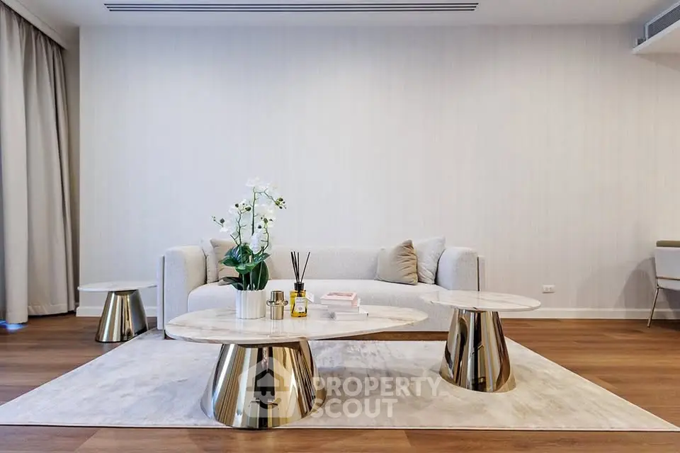 Luxurious modern living room with elegant furniture and stylish decor