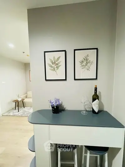 Stylish modern interior with a cozy bar area and elegant decor