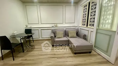 Stylish living room with modern decor and cozy seating area