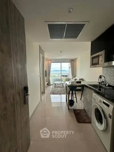 Modern apartment with open kitchen and stunning balcony view