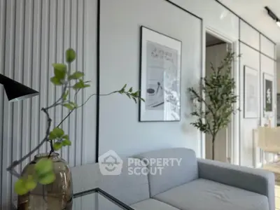 Modern living room with stylish decor and natural light