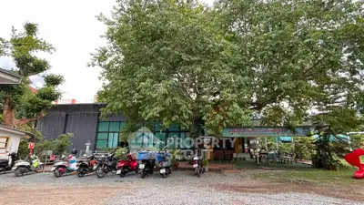 Charming property with lush greenery and ample parking space, ideal for commercial or residential use.