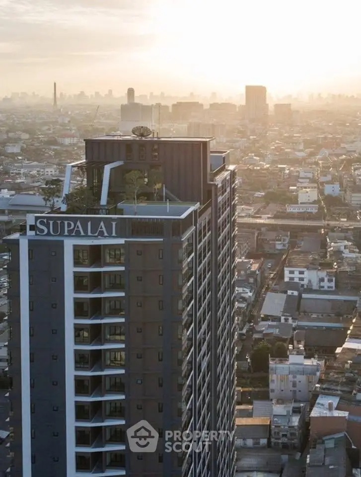 Stunning cityscape view from high-rise Supalai building at sunset