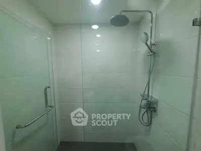 Modern bathroom with sleek shower design and glass enclosure