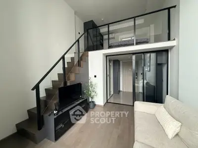 Modern loft apartment with mezzanine bedroom and stylish living area