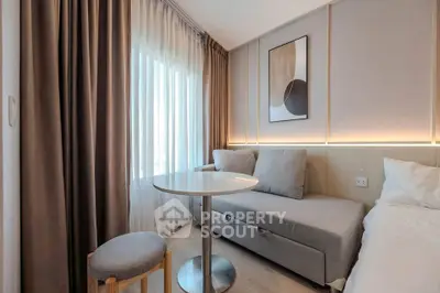 Modern cozy bedroom with stylish decor and natural light