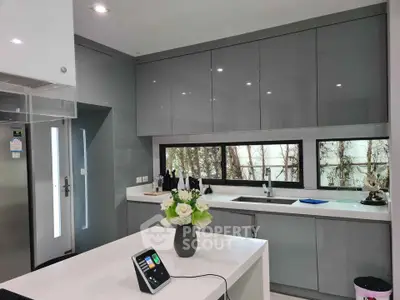 Modern kitchen with sleek cabinetry and elegant decor