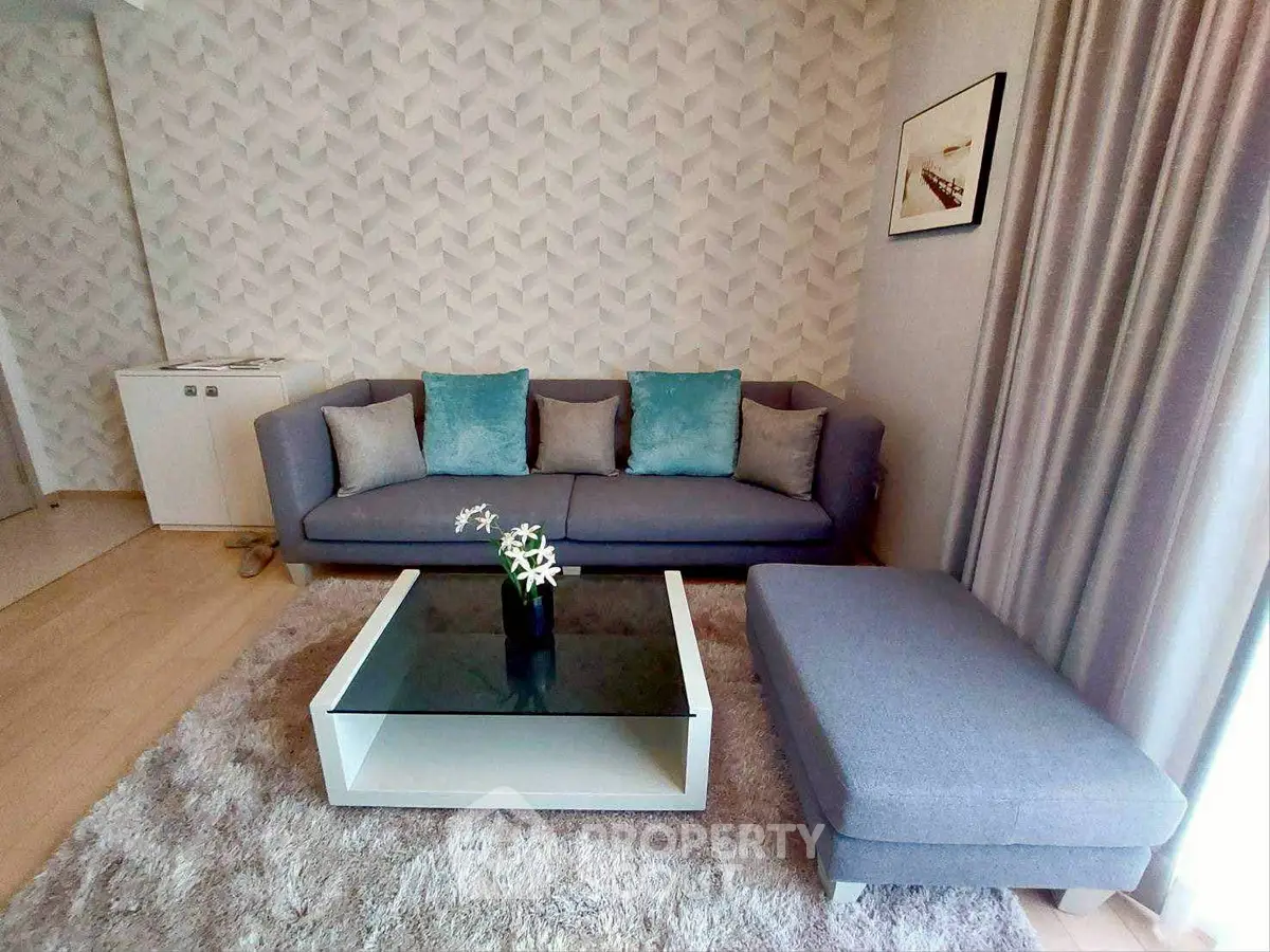 Modern living room with stylish sofa and elegant decor