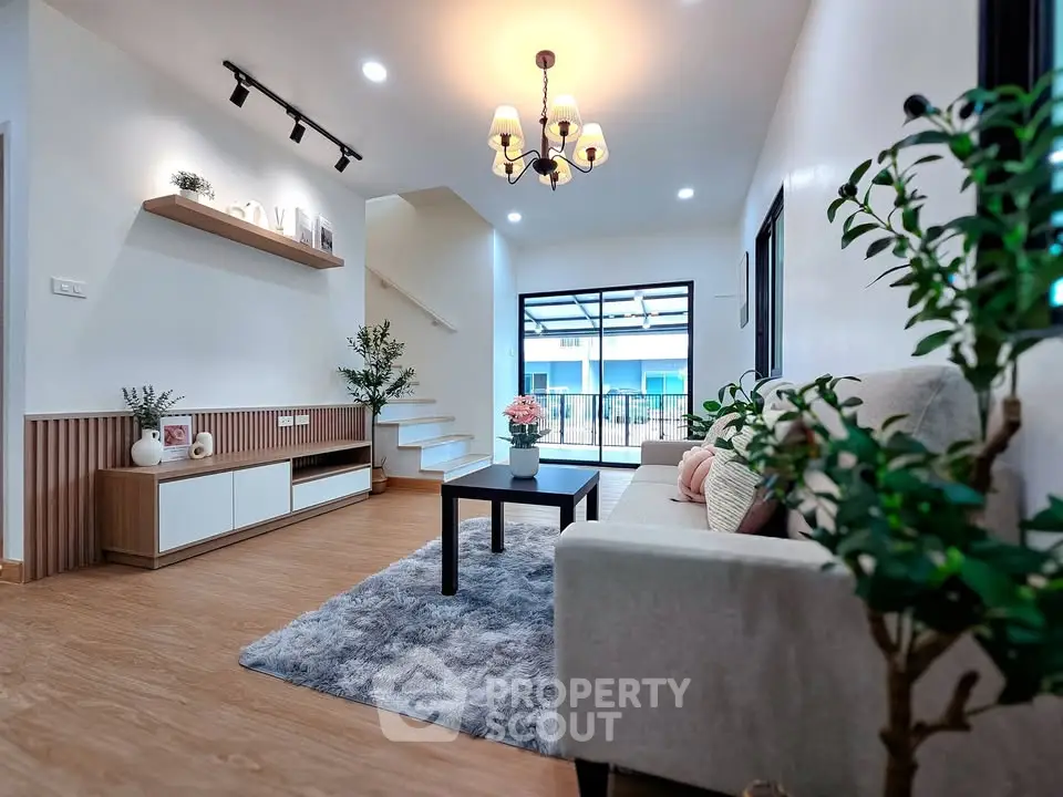 Modern living room with stylish decor and natural light