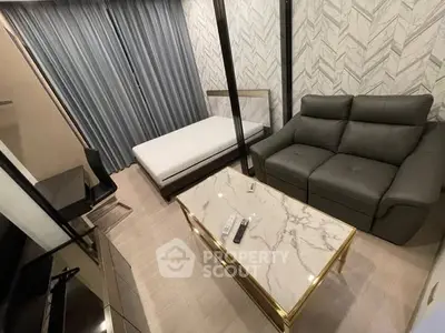 Modern living room with stylish furniture and elegant decor