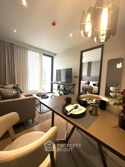 Modern open-plan living and dining area with stylish decor and natural light