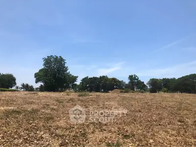Expansive land plot with clear blue sky, ideal for development or agriculture.
